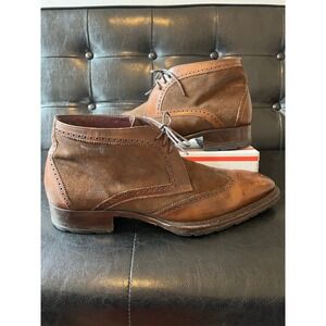 Mezlan Leather Suede Wingtip Chukka Boots
